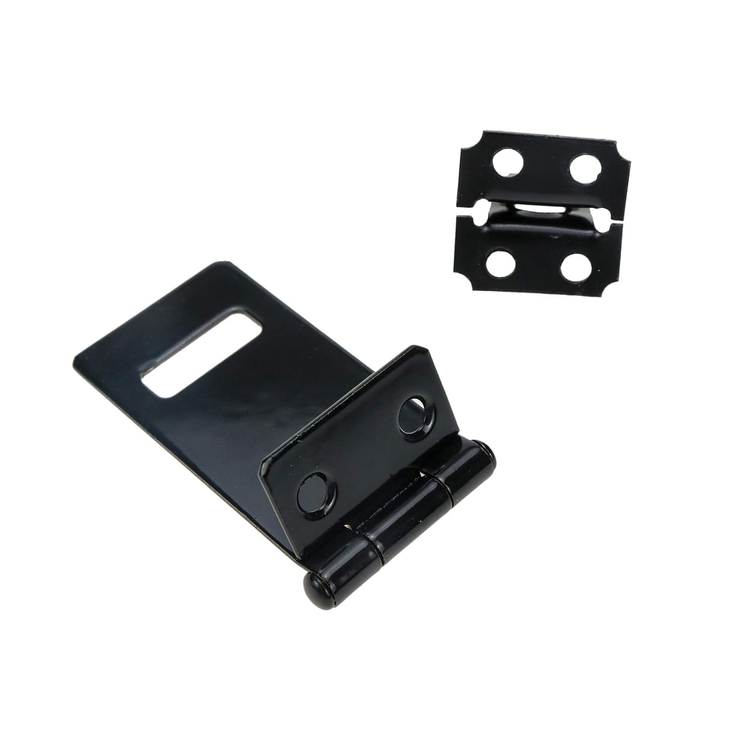 Set of 8 Black Painted Iron Padlock Hasp Sliding Bolt Locks with Screws for Home, Yard, and Garden - 2 Inch Black Iron - WildKart