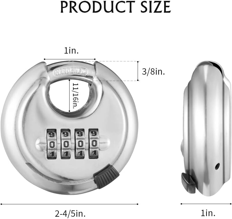 Set of 8 CINCINNO 4-Digit Combination Locks with Hardened Steel Shackle for Sheds, Lockers, Storage Units, Gym, and Fences - WildKart