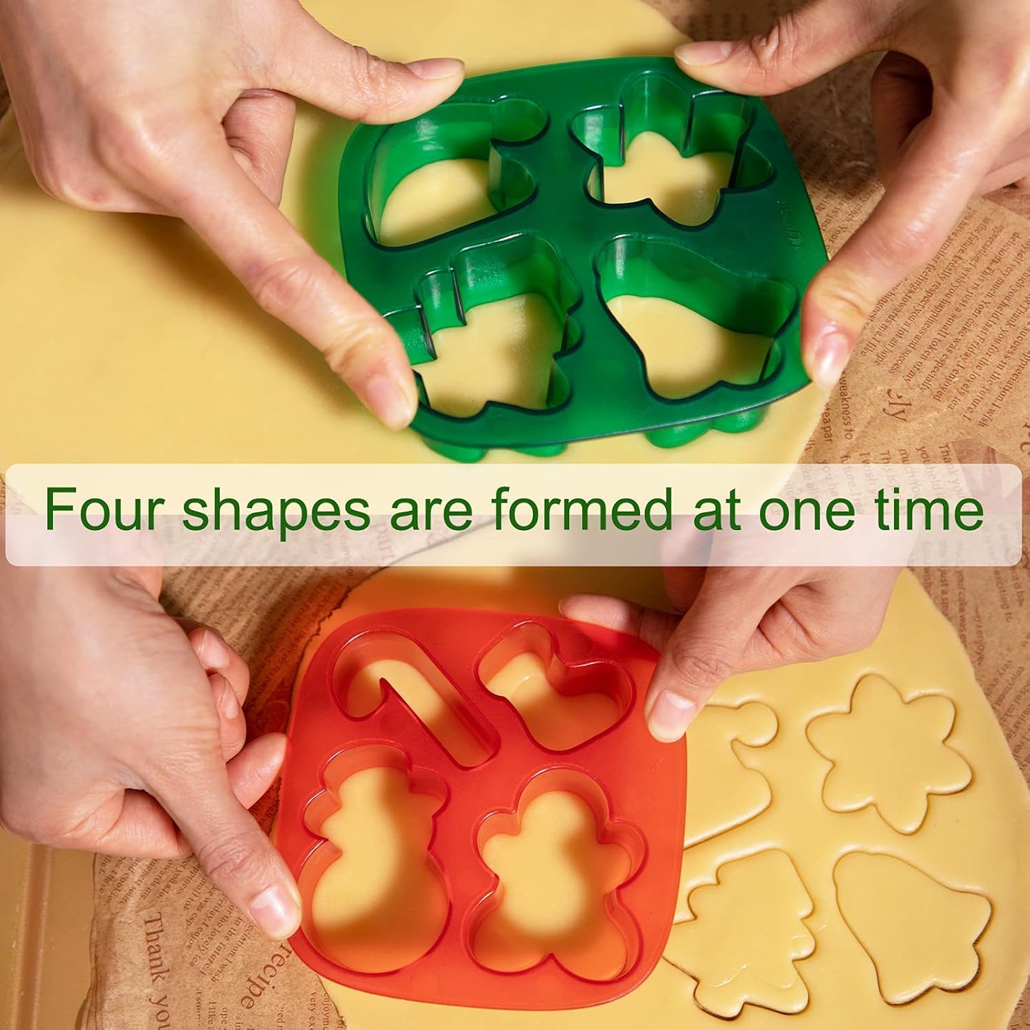 Set of 8 Mini Christmas Cookie Cutters - Small Xmas Holiday Molds for Gingerbread Man, Snowman, Christmas Sock, Candy Cane, Snowflake, Christmas Tree, Jingle Bell, and Christmas Hat Cookies