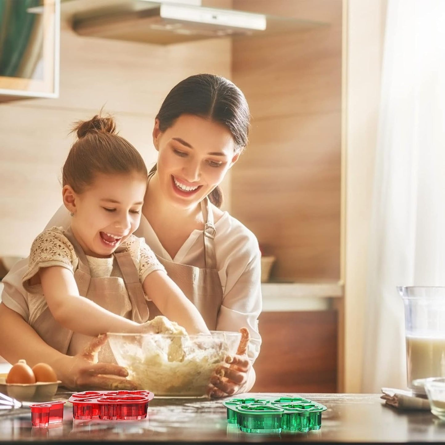Set of 8 Mini Christmas Cookie Cutters - Small Xmas Holiday Molds for Gingerbread Man, Snowman, Christmas Sock, Candy Cane, Snowflake, Christmas Tree, Jingle Bell, and Christmas Hat Cookies