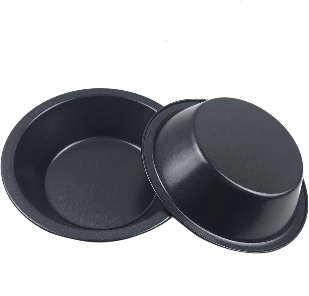 Set of 8 Nonstick 5 Inch Mini Pie Pans, Carbon Steel Bakeware for Pies, Cakes, and Tarts in Black - Small Pie Plates