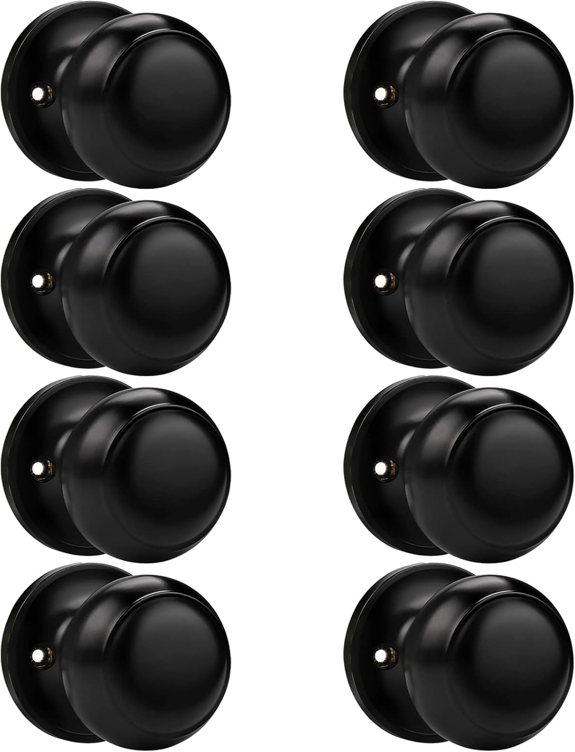 Set of 8 Probrico Black Round Half Dummy Door Knobs for Closet French Doors