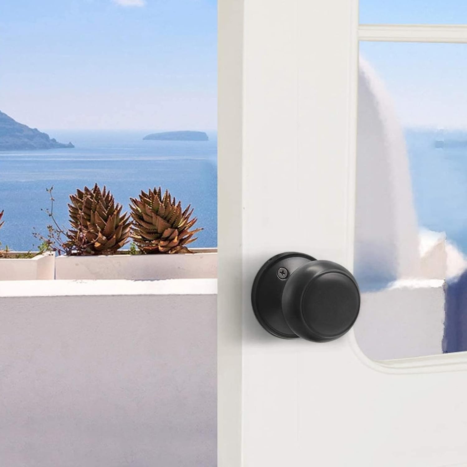 Set of 8 Probrico Black Round Half Dummy Door Knobs for Closet French Doors