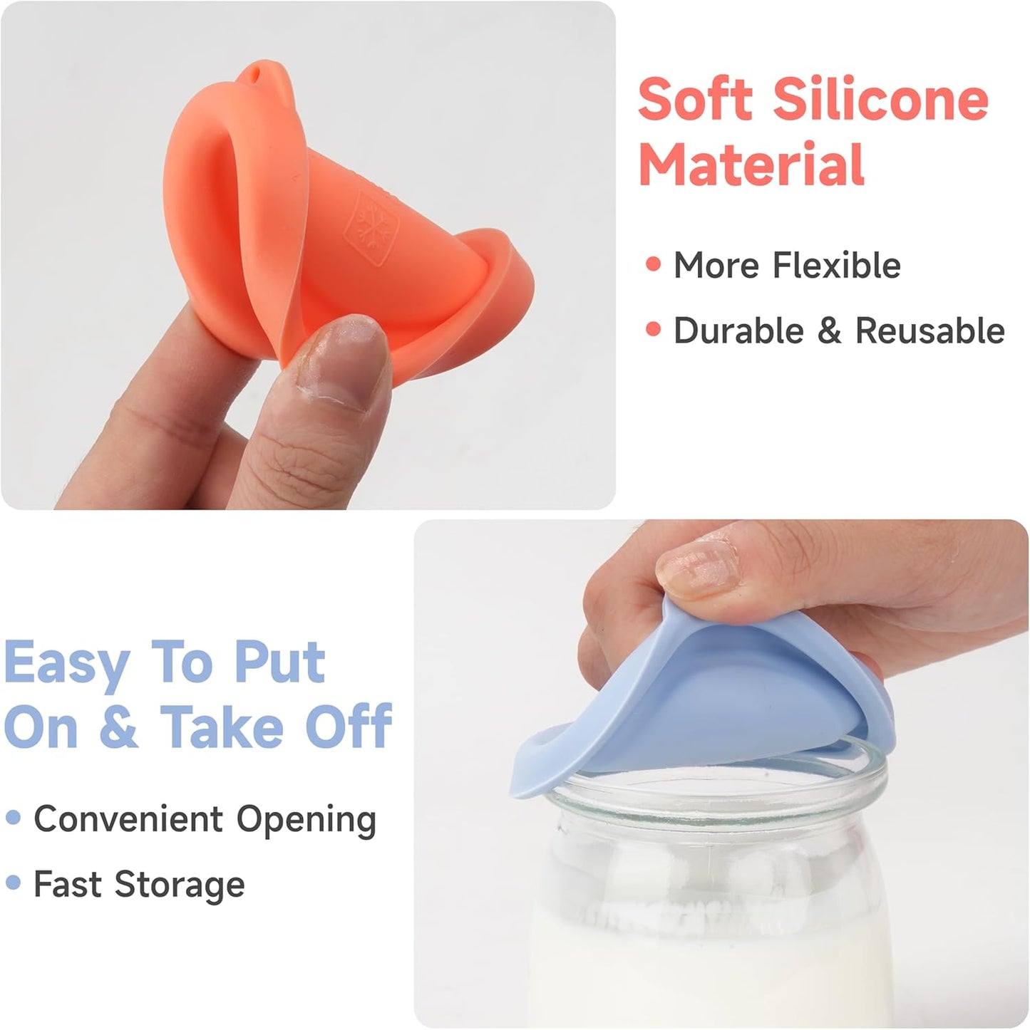 Set of 8 Purekra Silicone Replacement Lids for 6oz Yogurt Jars - BPA-Free, Dishwasher & Microwave Safe Yogurt Jar Covers for Oatmeal, Pudding, Freezer Storage - Fits Ultimate Jars (Jars Excluded)