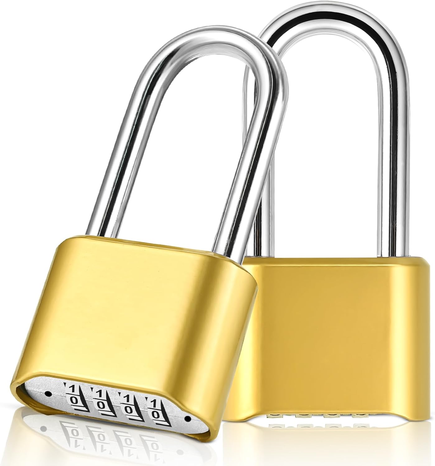 Set Your Own 4-Digit Weatherproof Combination Padlock for Gym Locker, Outdoor Fence, and Gate - Heavy Duty Combo Lock 2 Pack - WildKart