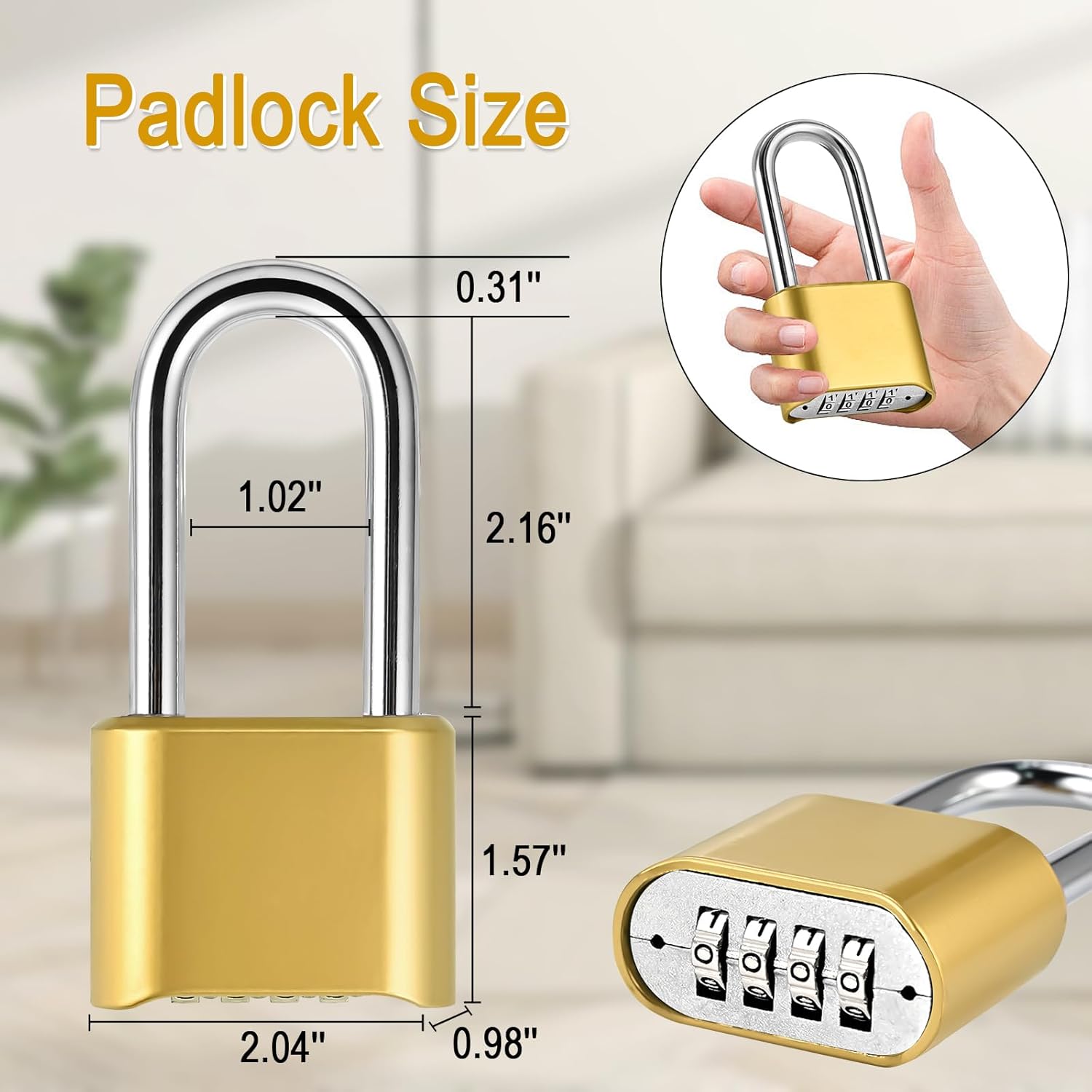 Set Your Own 4-Digit Weatherproof Combination Padlock for Gym Locker, Outdoor Fence, and Gate - Heavy Duty Combo Lock 2 Pack - WildKart