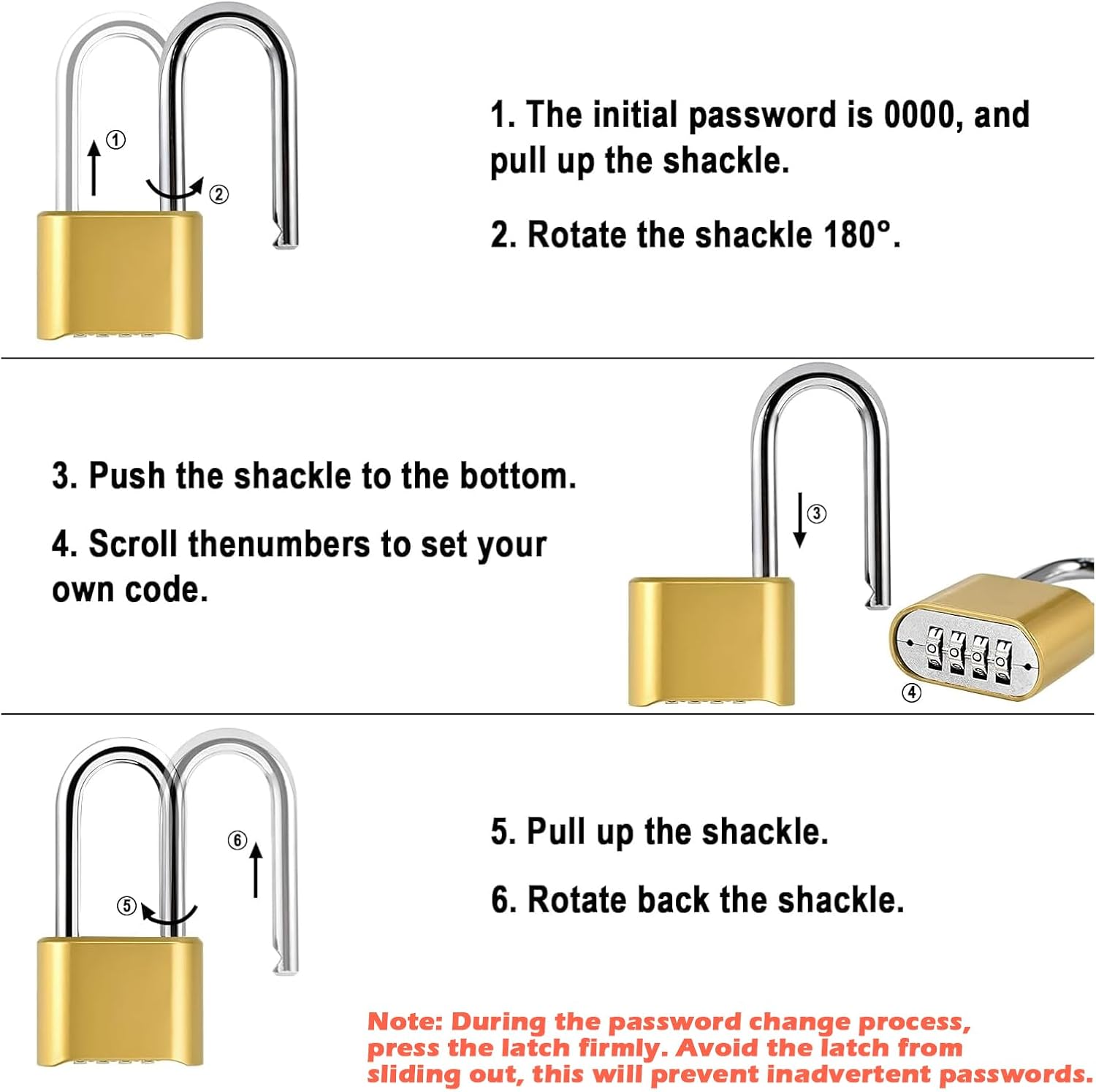 Set Your Own 4-Digit Weatherproof Combination Padlock for Gym Locker, Outdoor Fence, and Gate - Heavy Duty Combo Lock 2 Pack - WildKart
