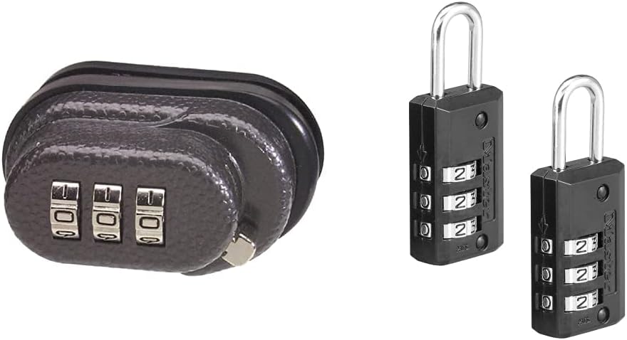 Set Your Own Combination Trigger Lock & Luggage Lock Bundle, Black, 3 Pack