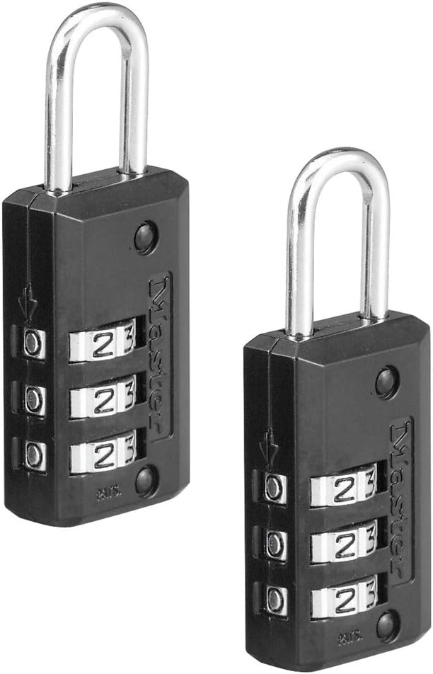 Set Your Own Combination Trigger Lock & Luggage Lock Bundle, Black, 3 Pack
