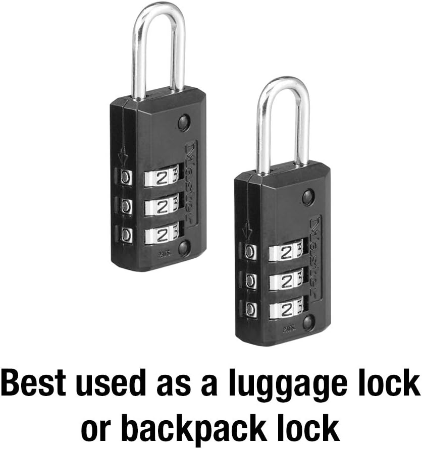 Set Your Own Combination Trigger Lock & Luggage Lock Bundle, Black, 3 Pack