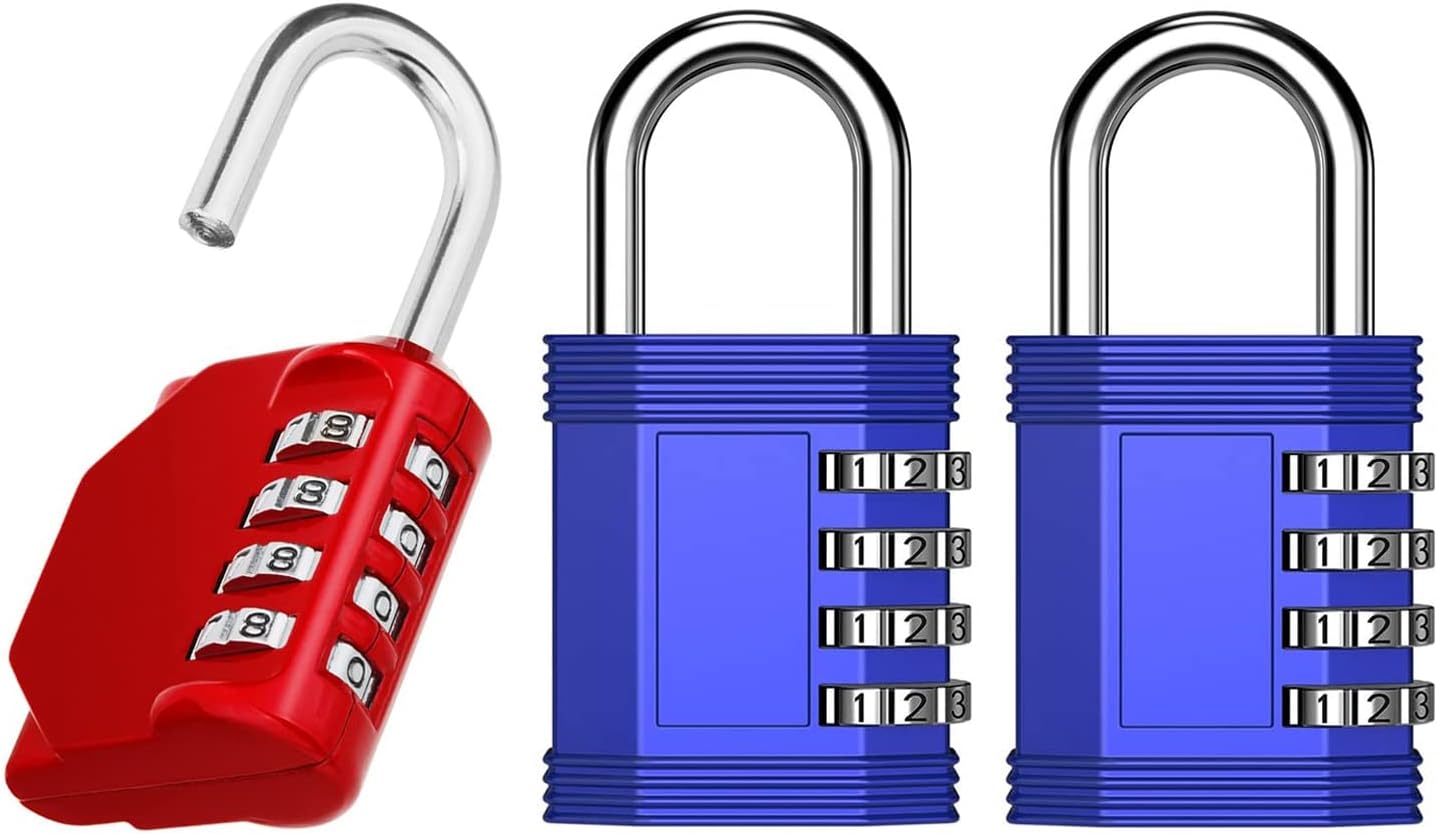 Set Your Own Keyless Resettable Combo Lock - 2 Pack ZHEGE Outdoor 4 Digit Combination Lock for Gym, School, Fence, Gate, Hasp Cabinet - Employee Padlock