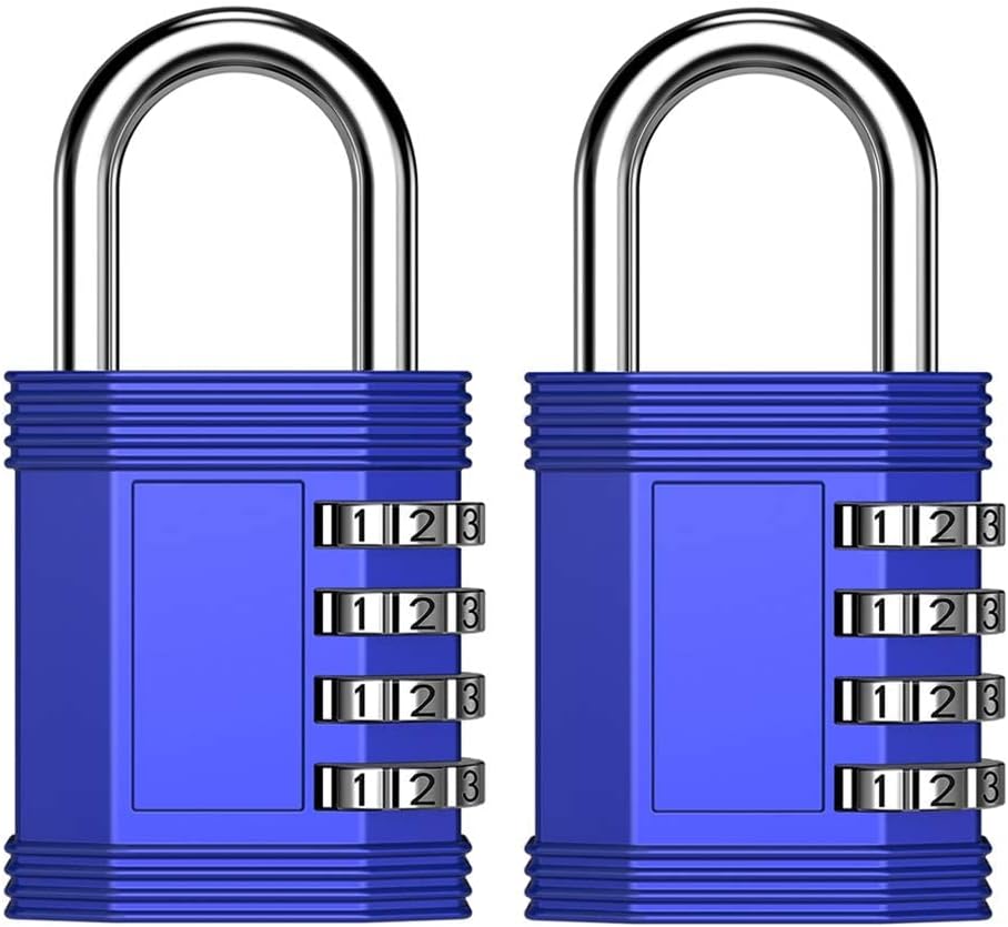 Set Your Own Keyless Resettable Combo Lock - 2 Pack ZHEGE Outdoor 4 Digit Combination Lock for Gym, School, Fence, Gate, Hasp Cabinet - Employee Padlock