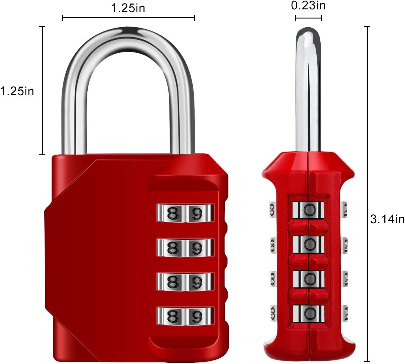 Set Your Own Keyless Resettable Combo Lock - 2 Pack ZHEGE Outdoor 4 Digit Combination Lock for Gym, School, Fence, Gate, Hasp Cabinet - Employee Padlock