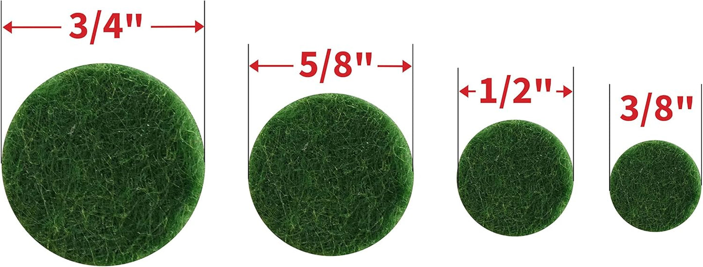 Shepherd Hardware 9423 Self-Adhesive Felt Pads for Surface Protection, Assorted Sizes, 46-Count, Green