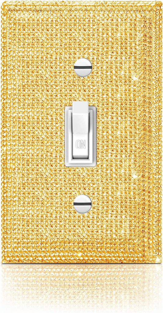 Shiny Gold Rhinestone Wall Plate Cover for Light Switch - Decorative Silver Switch Plate Cover