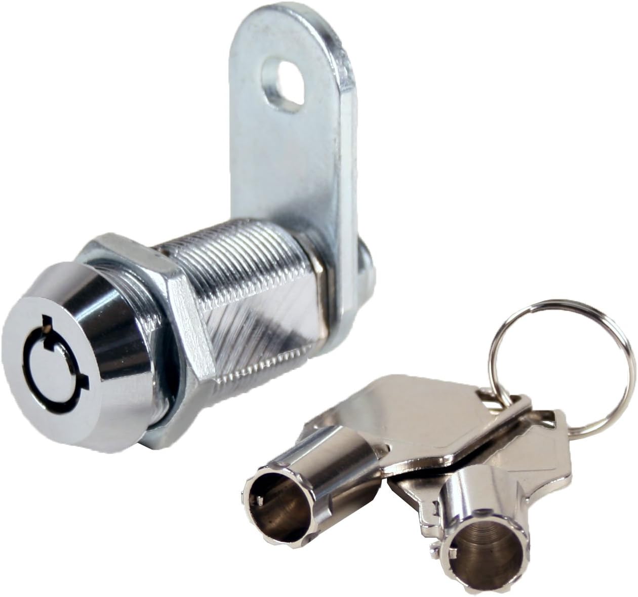 ShurLok FJM Security 2400AL-KA Tubular Cam Lock with 1-1/8" Cylinder and Chrome Finish, Keyed Alike - Secure Your Belongings with Keyed Alike Cam Lock