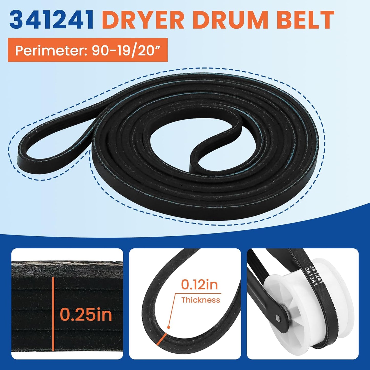 Sikawai Dryer Repair Kit for Whirlpool Kenmore Maytag Amana - Fits 2025 Models - Includes Roller, Idler Pulley, Belt - Maintenance Parts