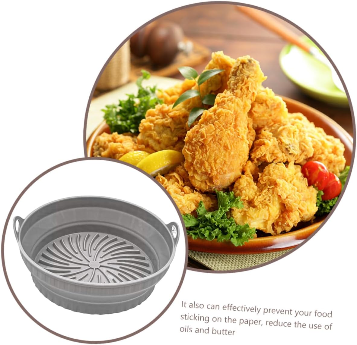 Silicone Air Fryer Basket Mat - Reusable Tray Liner for Easy Cleaning - Air Fryer Accessory