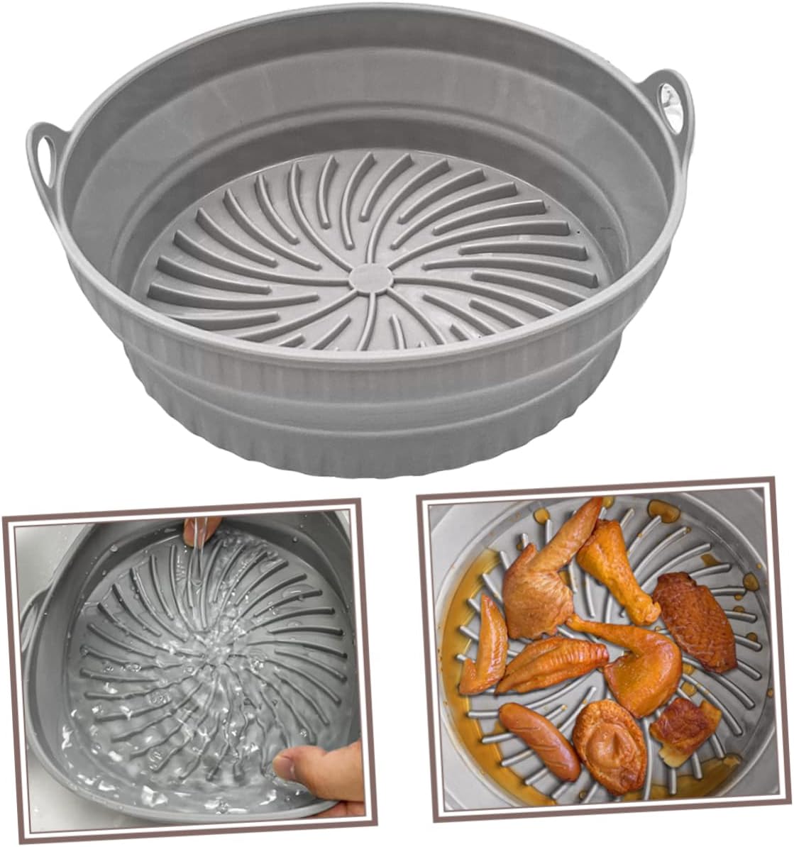 Silicone Air Fryer Basket Mat - Reusable Tray Liner for Easy Cleaning - Air Fryer Accessory
