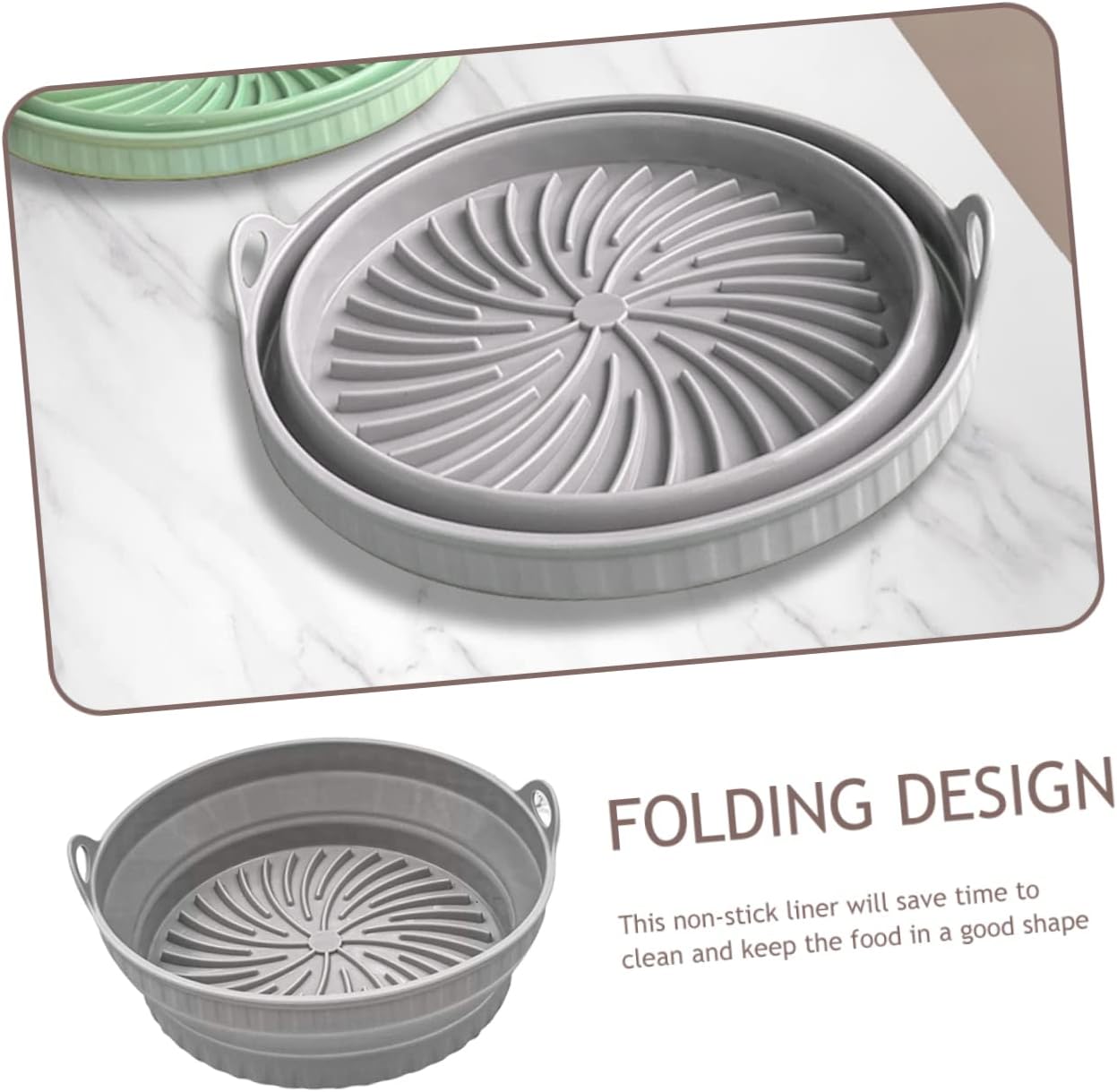 Silicone Air Fryer Basket Mat - Reusable Tray Liner for Easy Cleaning - Air Fryer Accessory