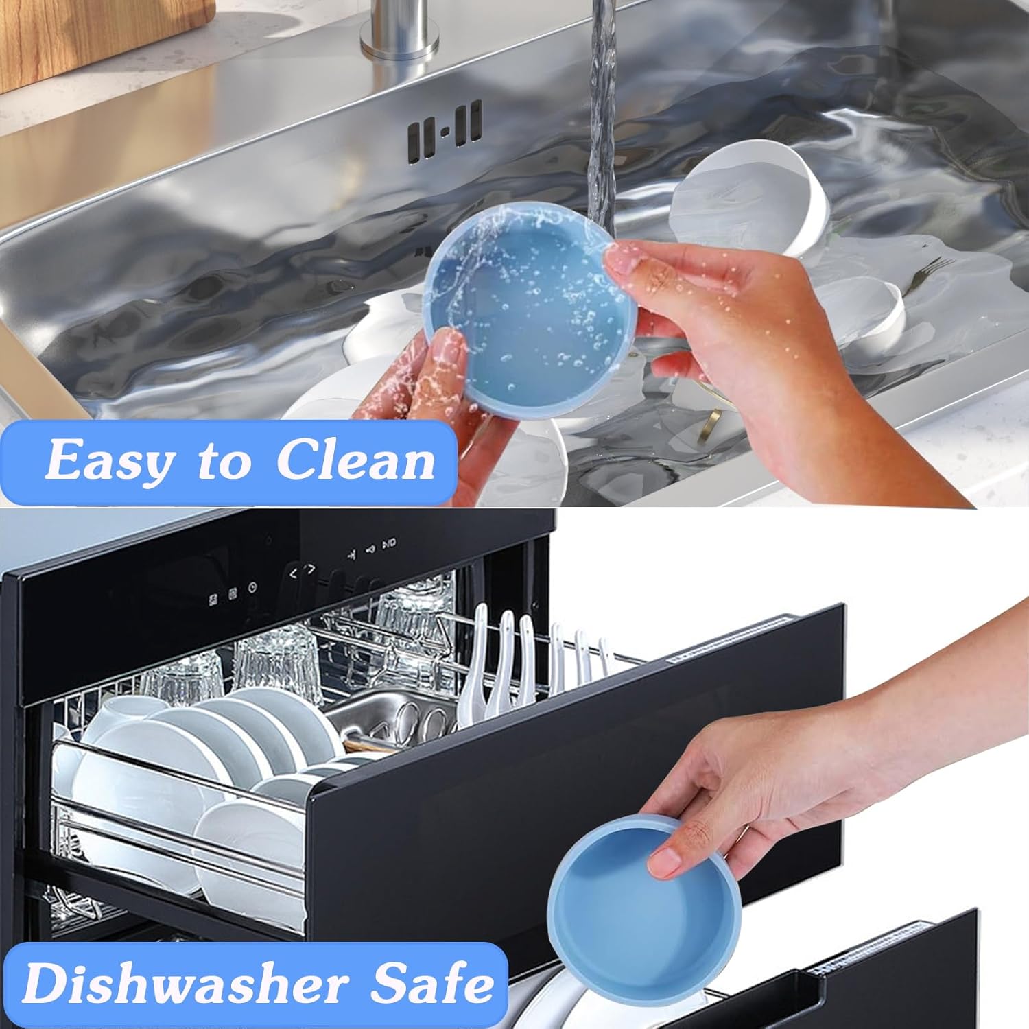 Silicone Air Fryer Egg Mold Set - 3 Pack, Individual Egg Bite Maker, Reusable & BPA Free - Microwave & Dishwasher Safe - ZHYEEDAA Accessories