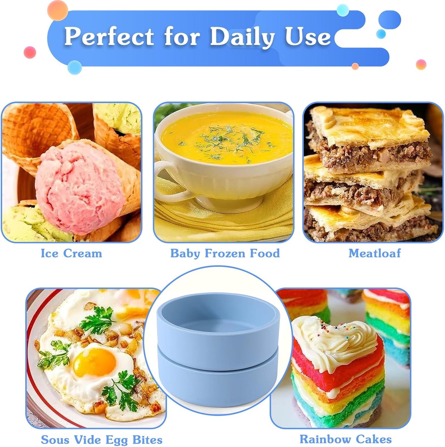 Silicone Air Fryer Egg Mold Set - 3 Pack, Individual Egg Bite Maker, Reusable & BPA Free - Microwave & Dishwasher Safe - ZHYEEDAA Accessories