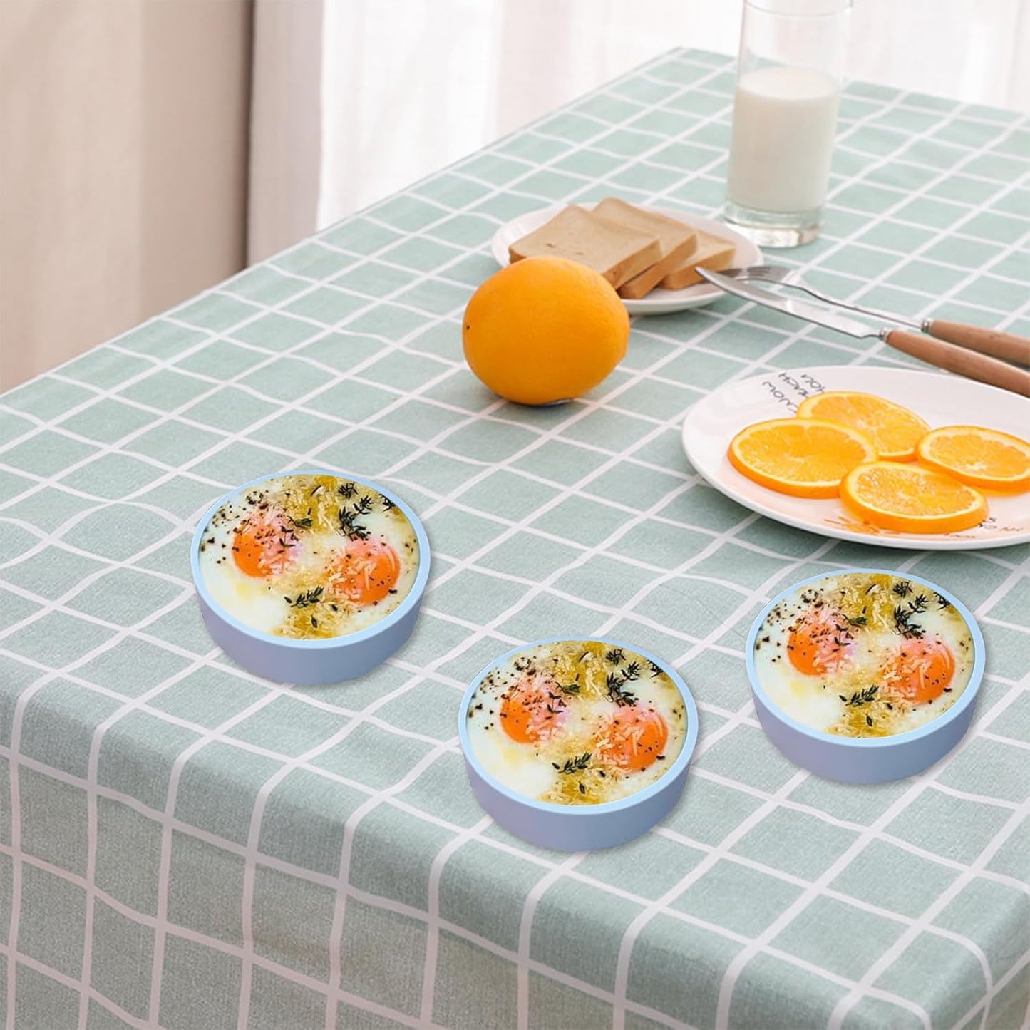 Silicone Air Fryer Egg Mold Set - 3 Pack, Individual Egg Bite Maker, Reusable & BPA Free - Microwave & Dishwasher Safe - ZHYEEDAA Accessories