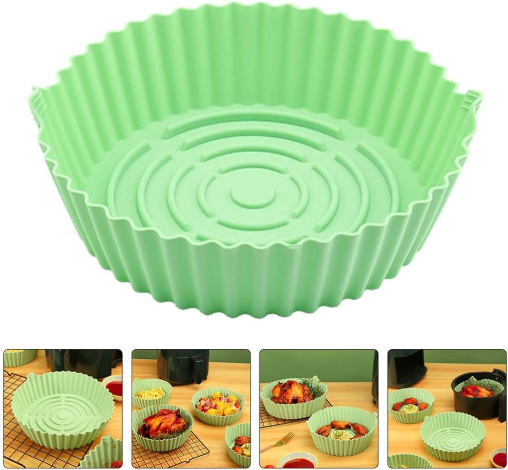 Silicone Air Fryer Liner Set - Non-Stick Oven Bottom Mats for Air Fryer Pot