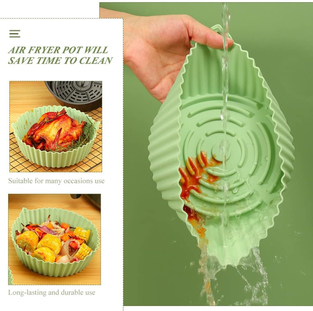 Silicone Air Fryer Liner Set - Non-Stick Oven Bottom Mats for Air Fryer Pot