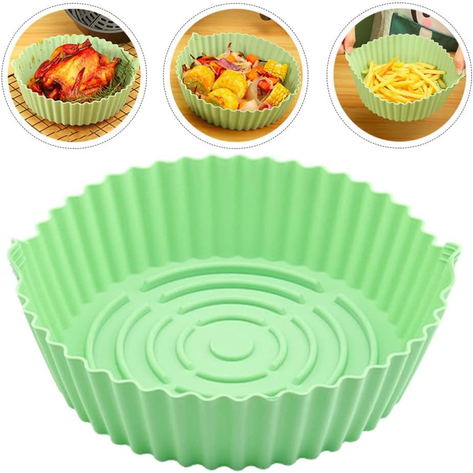 Silicone Air Fryer Liner Set - Non-Stick Oven Bottom Mats for Air Fryer Pot