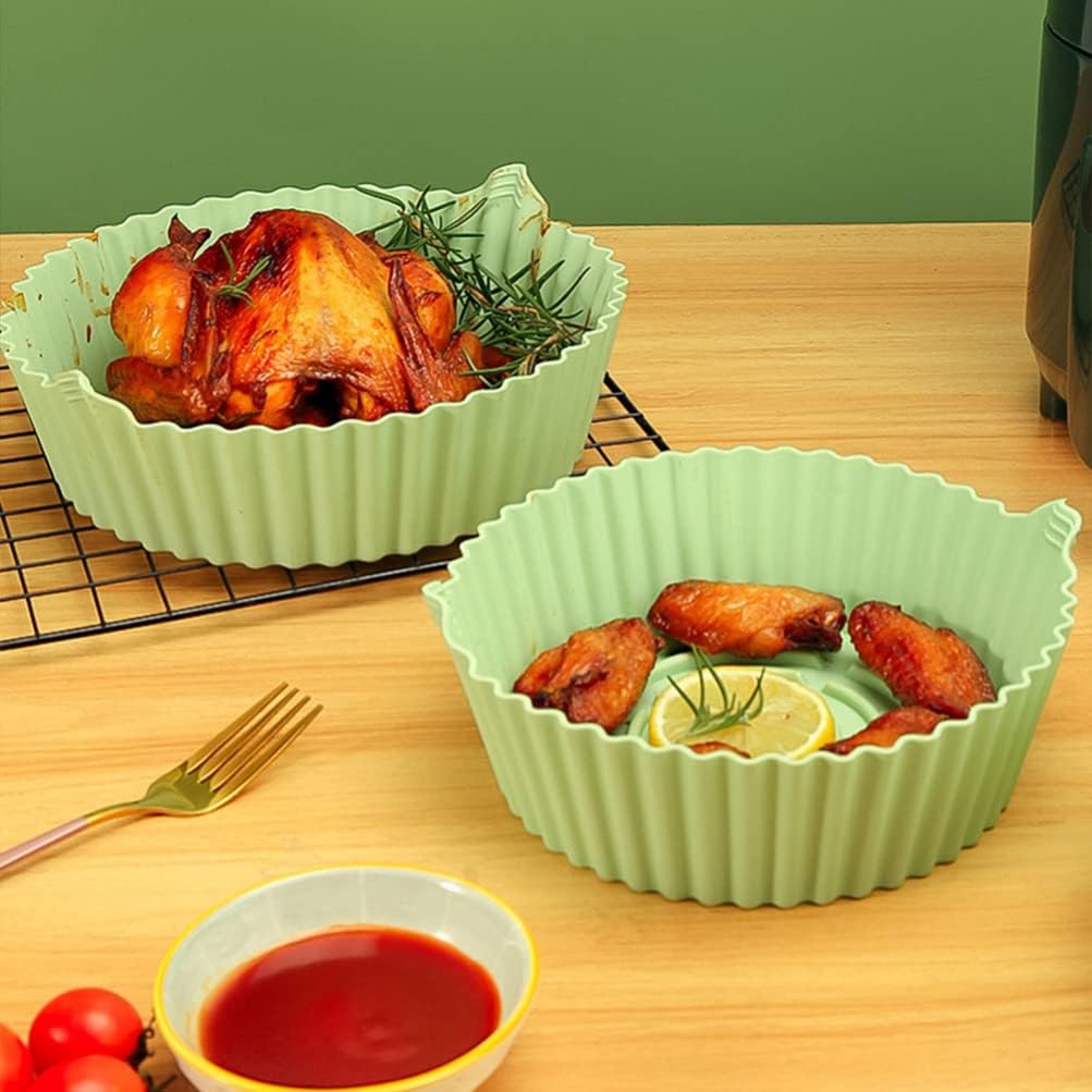 Silicone Air Fryer Liner Set - Non-Stick Oven Bottom Mats for Air Fryer Pot