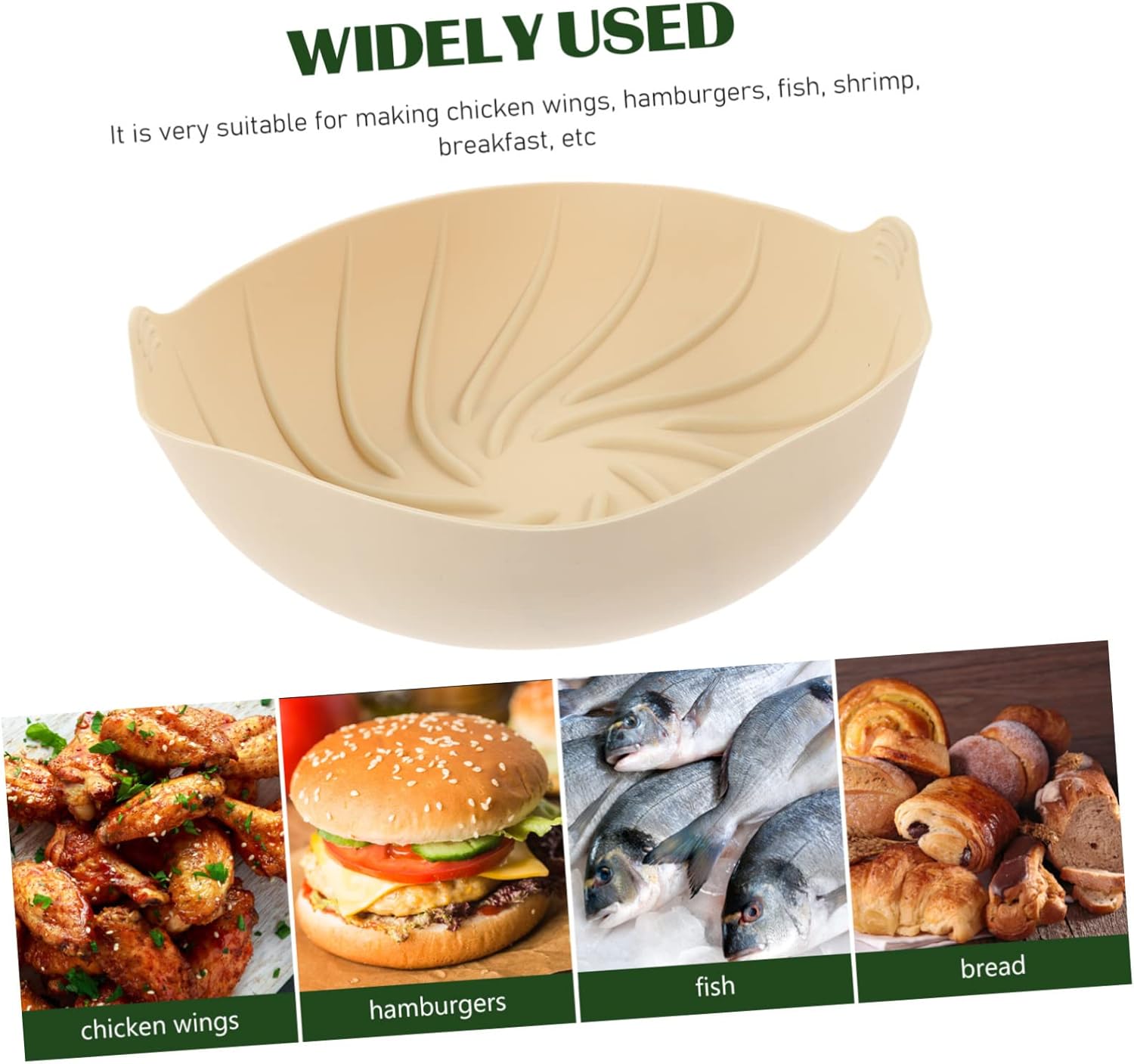 Silicone Baking Pot and Heat-Resistant Liner Set for Air Fryer, Oven, and Microwave - Milky Color