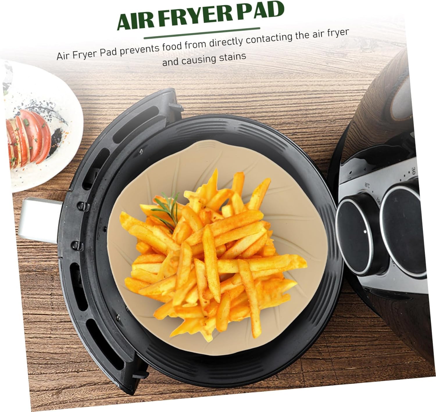 Silicone Baking Pot and Heat-Resistant Liner Set for Air Fryer, Oven, and Microwave - Milky Color