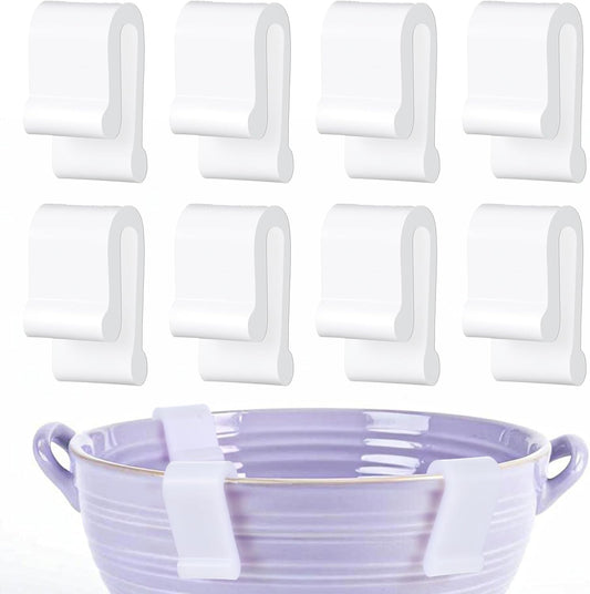 Silicone Dutch Oven Lid Protector Clips - Set of 8, Pot Lid Bumper Lifter Accessories, White Pan Protector Replacement Clip
