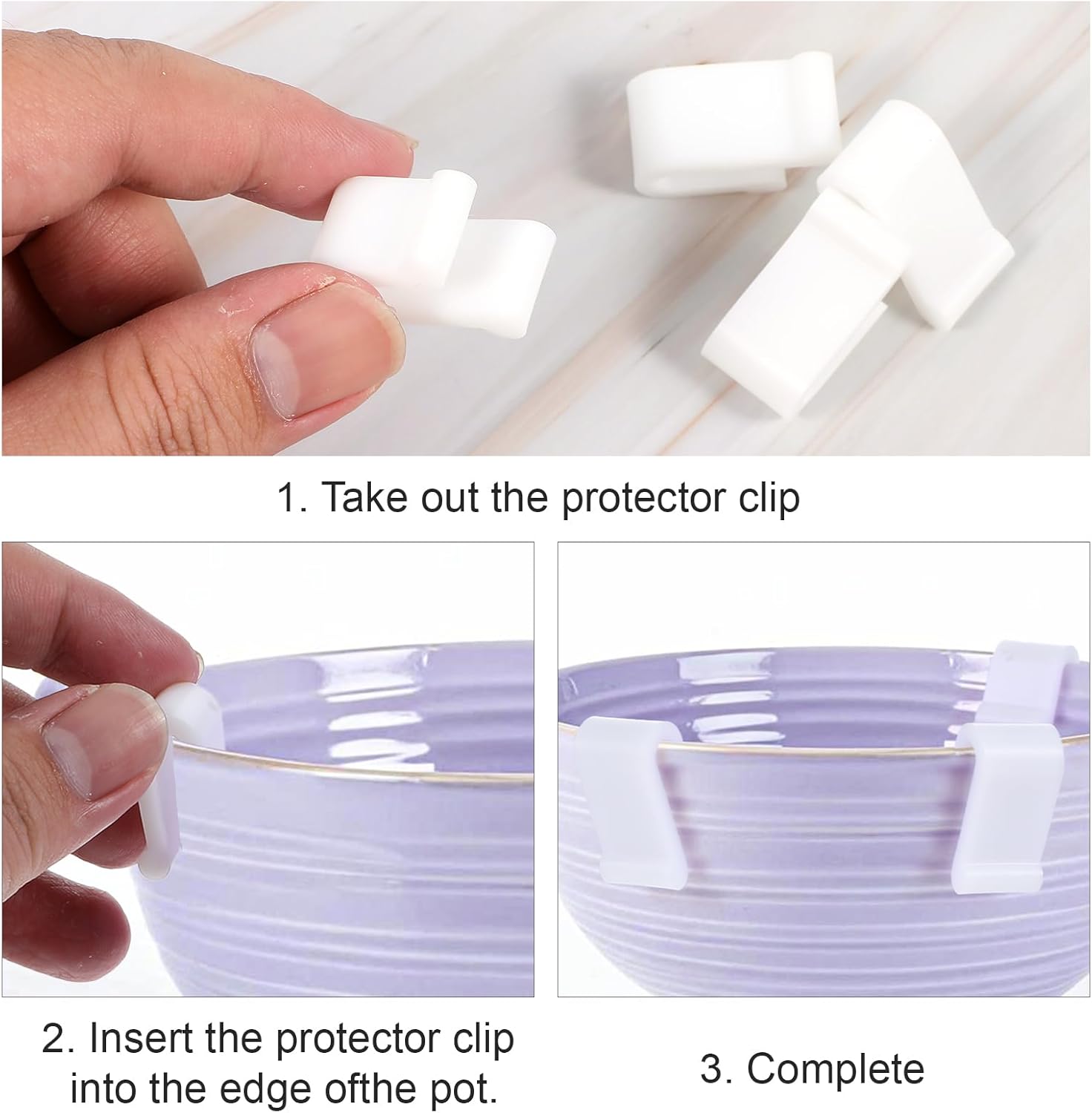 Silicone Dutch Oven Lid Protector Clips - Set of 8, Pot Lid Bumper Lifter Accessories, White Pan Protector Replacement Clip