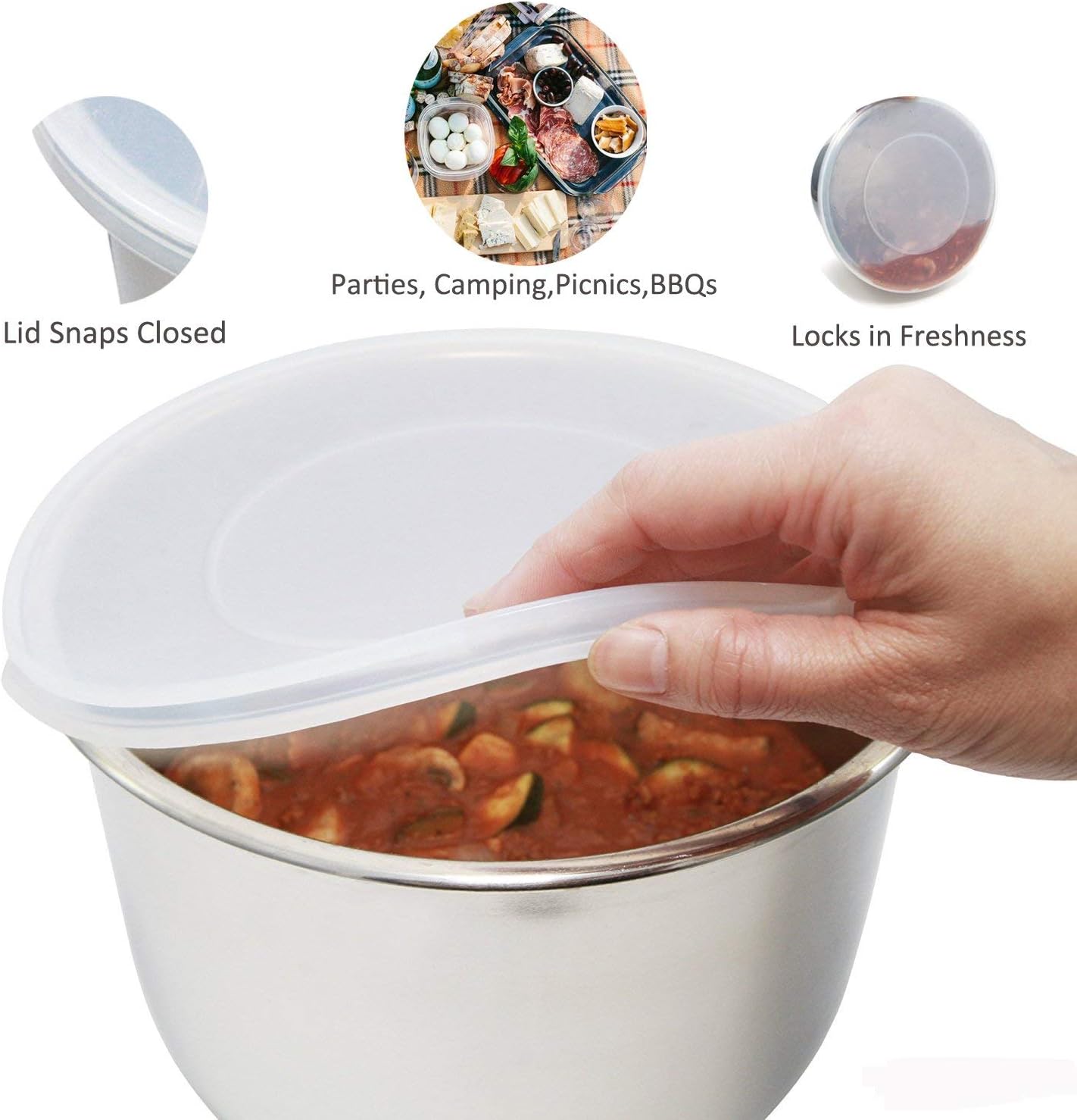 Silicone Food Storage Lid for Instant Pot 5 & 6-Quart Models - Compatible with All Instant Pot Inner Pots - 6 Qt
