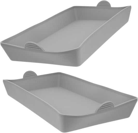 Silicone Mini Cake Pan and Bread Loaf Baking Set for Toaster Oven - 2pcs Rectangular Bakeware Tray