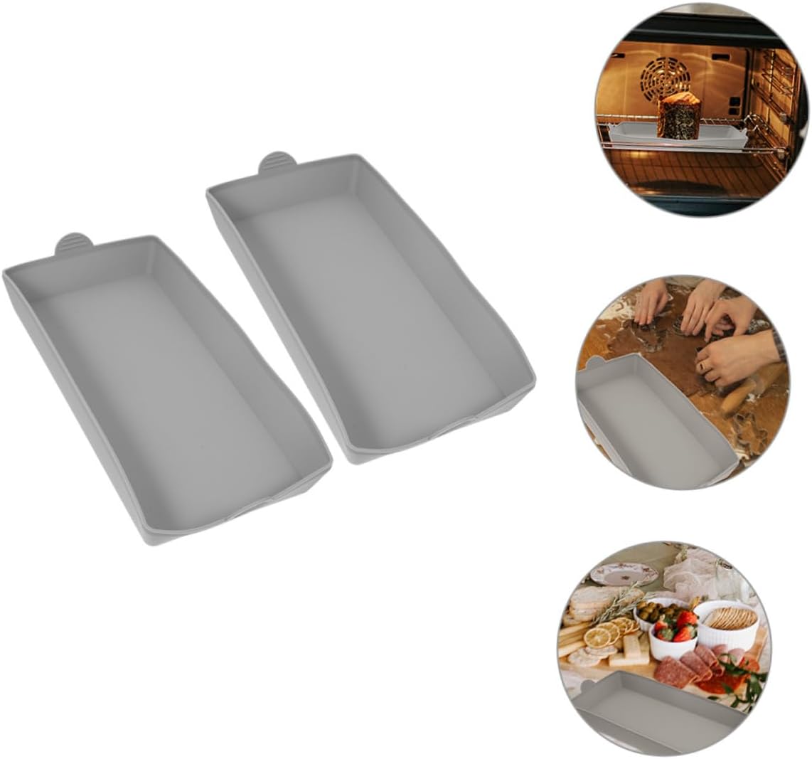 Silicone Mini Cake Pan and Bread Loaf Baking Set for Toaster Oven - 2pcs Rectangular Bakeware Tray