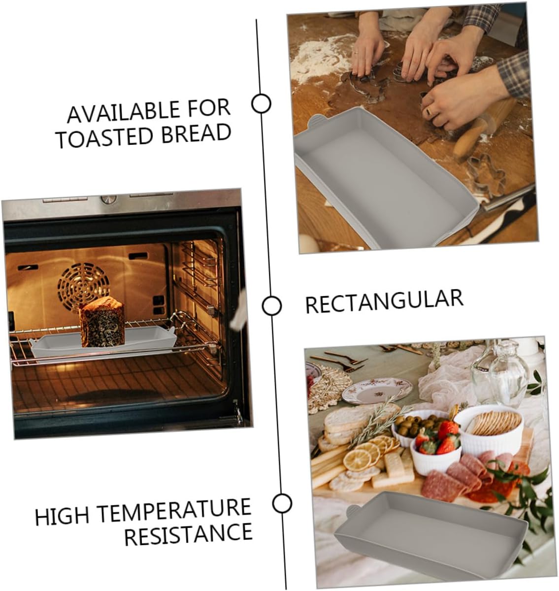 Silicone Mini Cake Pan and Bread Loaf Baking Set for Toaster Oven - 2pcs Rectangular Bakeware Tray