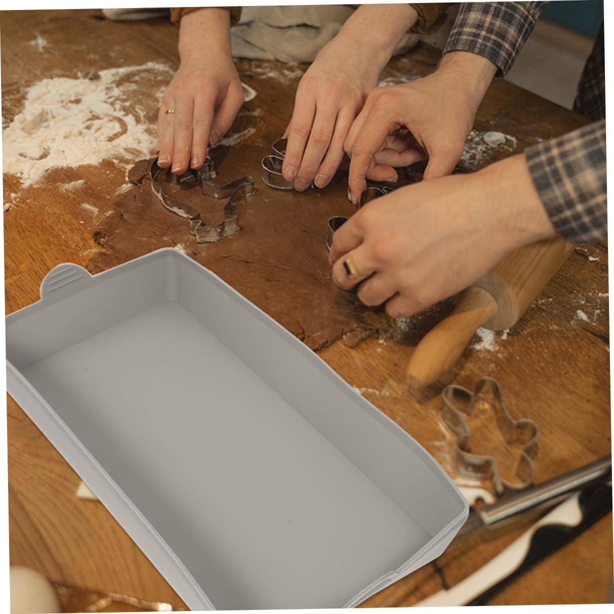 Silicone Mini Cake Pan and Bread Loaf Baking Set for Toaster Oven - 2pcs Rectangular Bakeware Tray