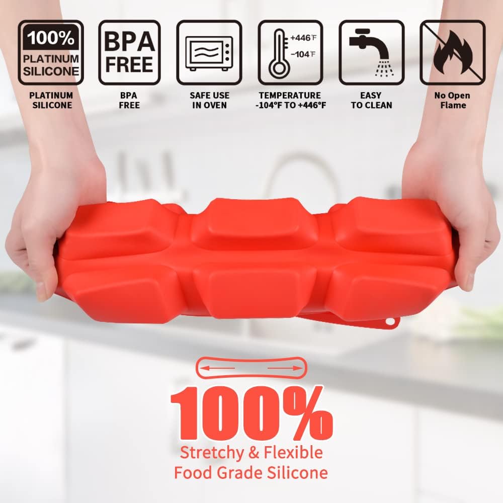 Silicone Mini Loaf Pan for Baking Brownies, Bread, and Cheesecake - 12 Cavities Nonstick Food Grade Bakeware