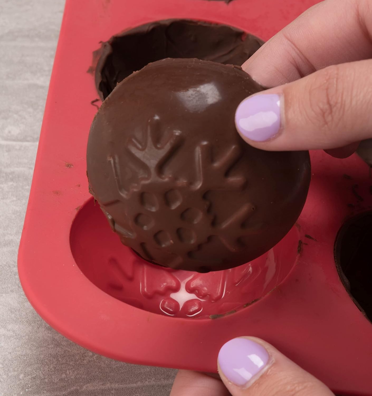 Silicone Mold for Making Holiday Tree Hot Chocolate Cocoa Bombs, Makes 3 Bombs