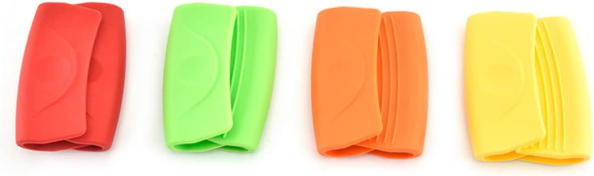 Silicone Pot Handle Covers - 2 Pairs Heat Insulation for Cookware Skillet Pan - Green