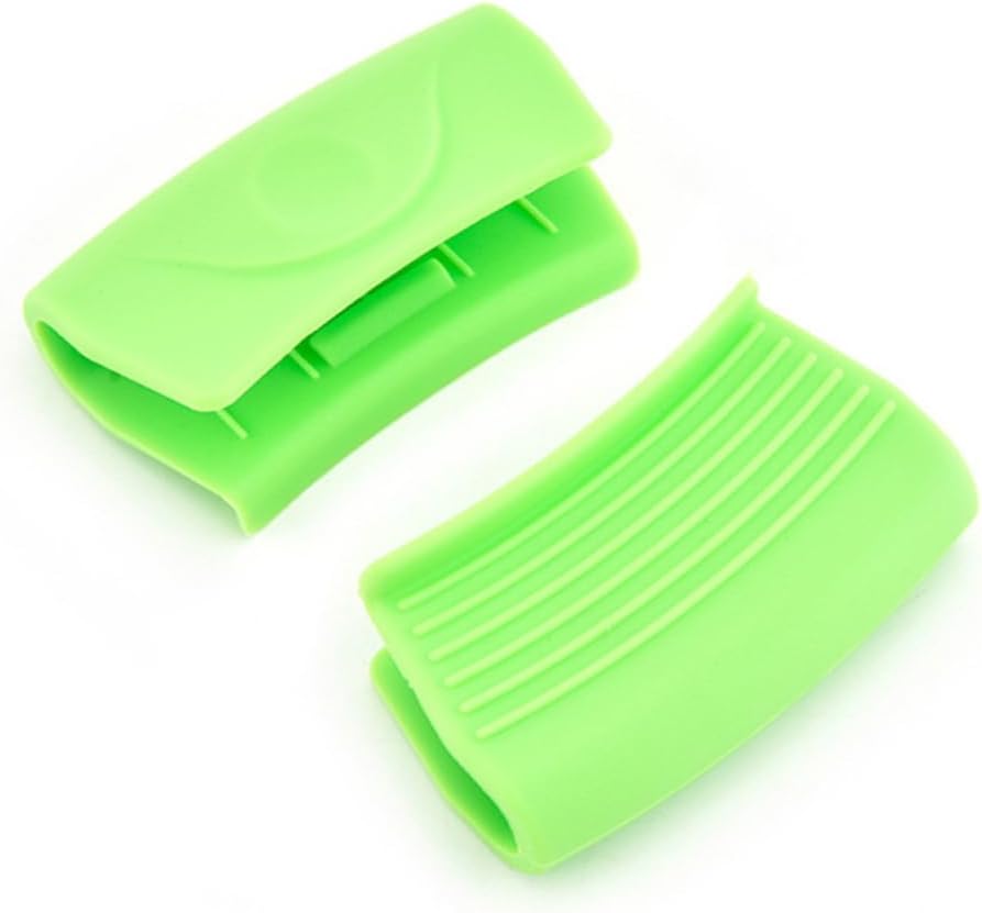 Silicone Pot Handle Covers - 2 Pairs Heat Insulation for Cookware Skillet Pan - Green