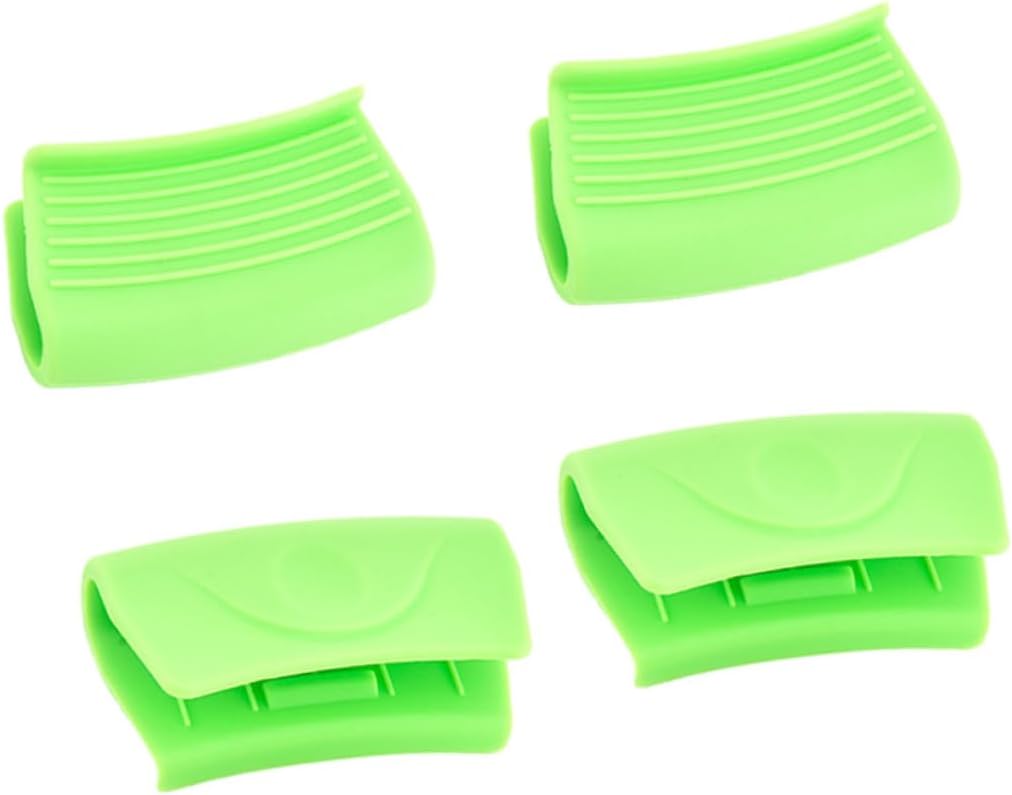 Silicone Pot Handle Covers - 2 Pairs Heat Insulation for Cookware Skillet Pan - Green