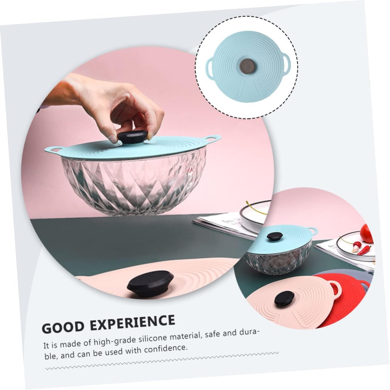 Silicone Pot Lid Set - Reusable Covers for Bowls, Pans, and Microwave - Anti-Scald Silicone Preservation Covers