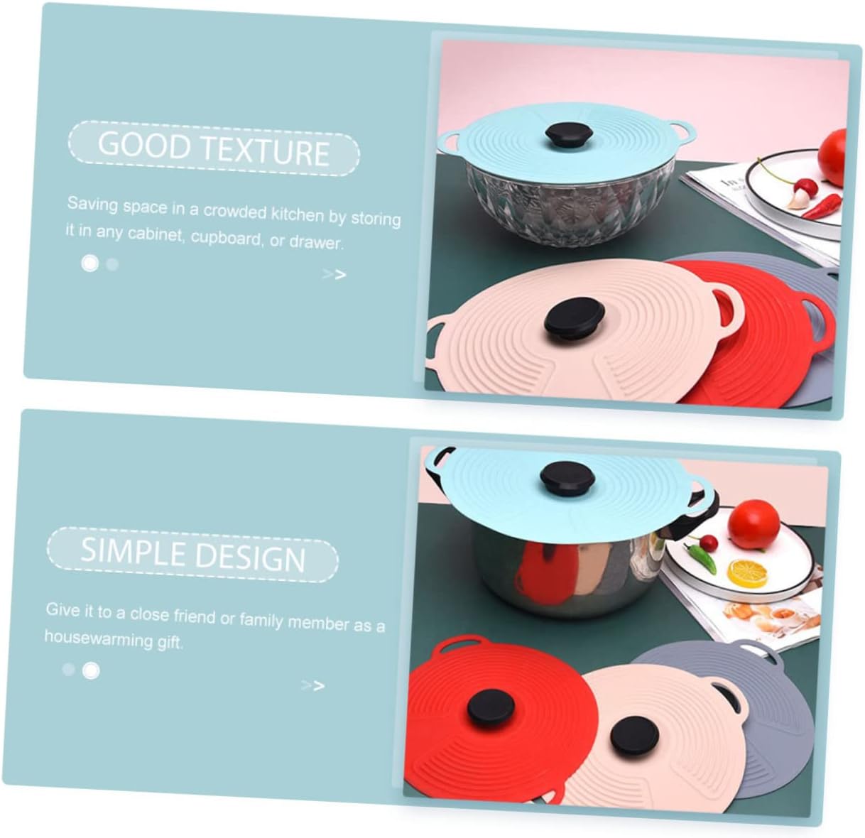 Silicone Pot Lid Set - Reusable Covers for Bowls, Pans, and Microwave - Anti-Scald Silicone Preservation Covers