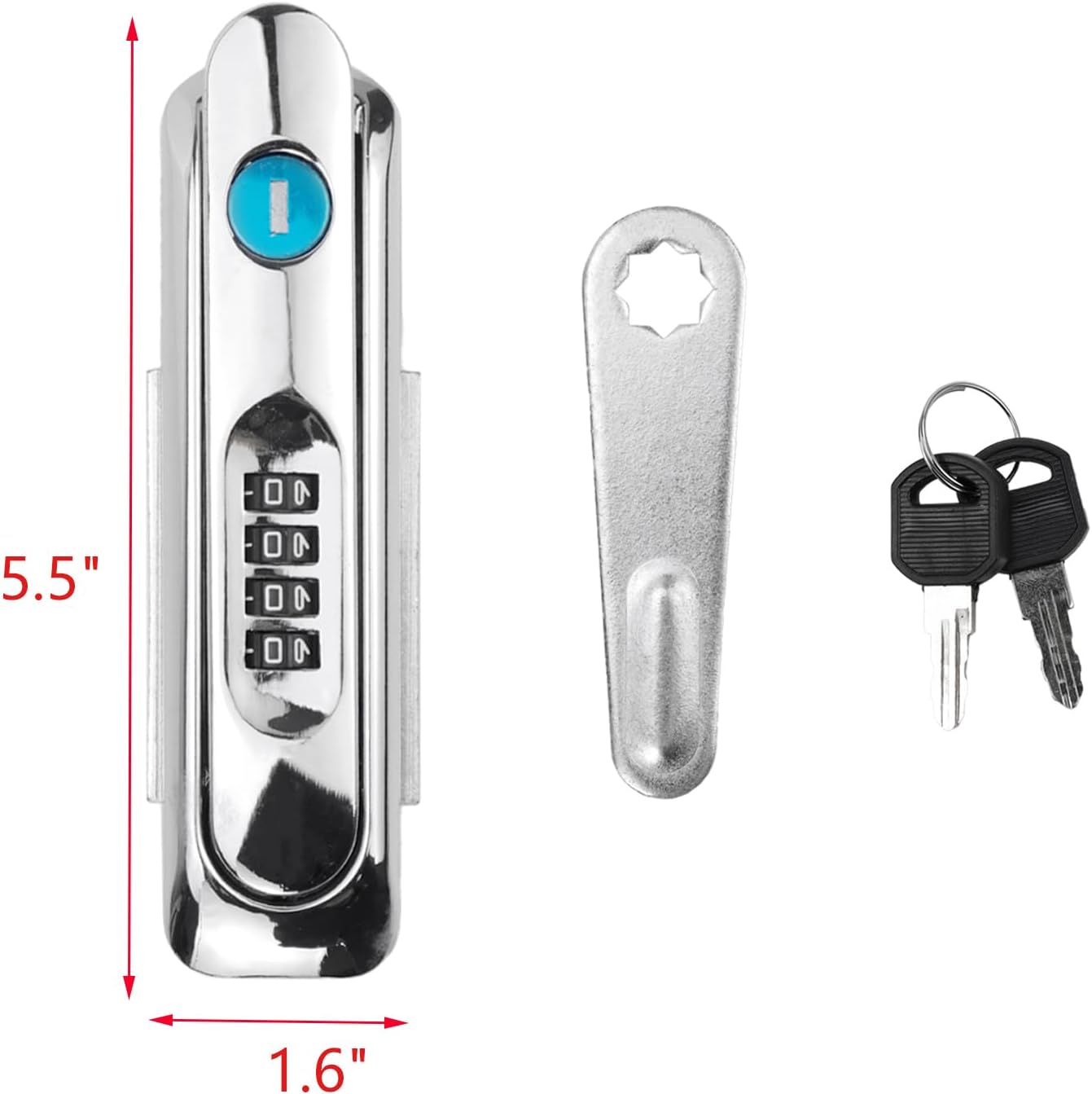 Silver Electric Cabinet Panel Pop Up Lock Combination Padlock with Keys - UTALIND Cabinet Door Cam Lock