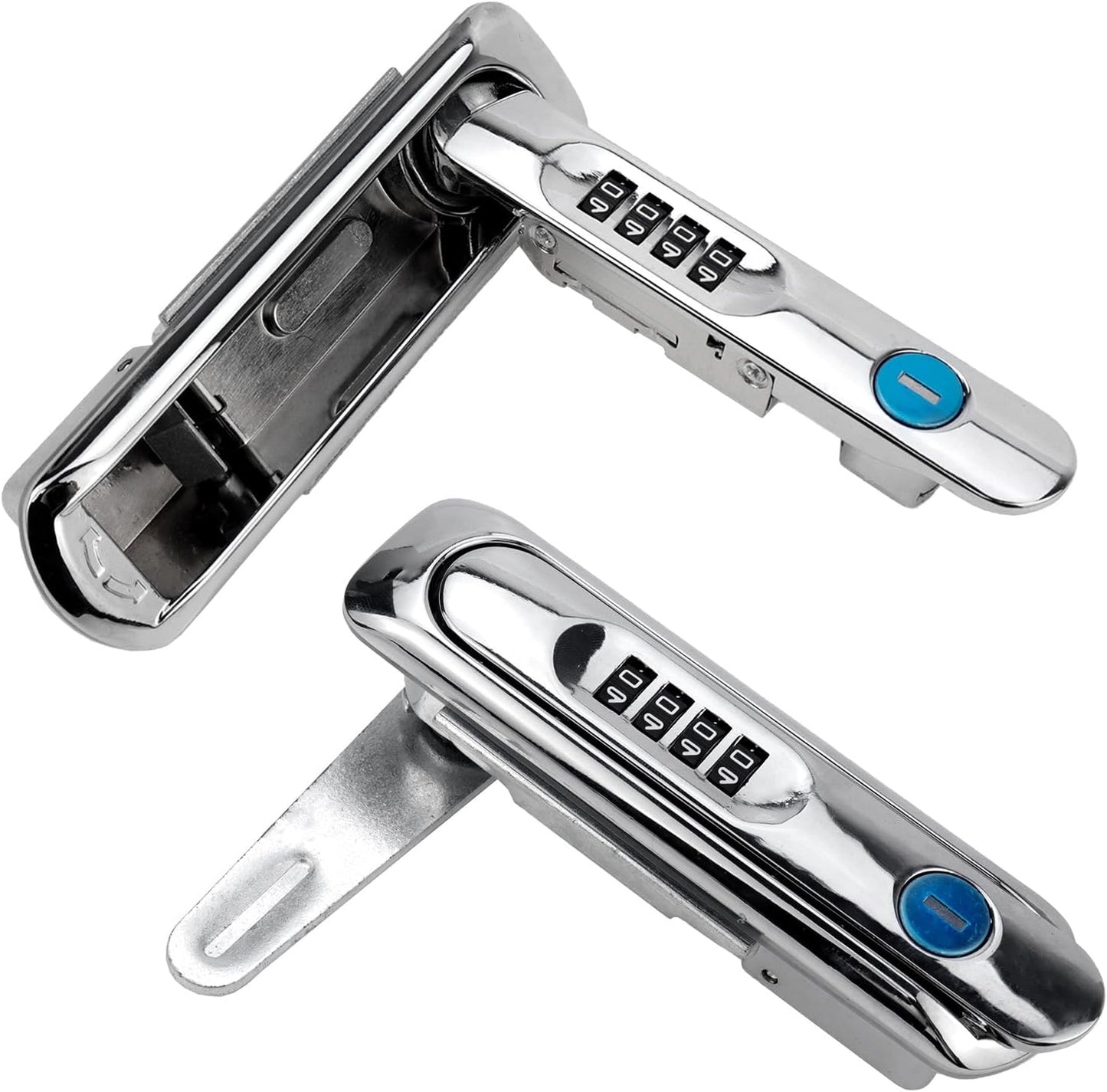 Silver Electric Cabinet Panel Pop Up Lock Combination Padlock with Keys - UTALIND Cabinet Door Cam Lock