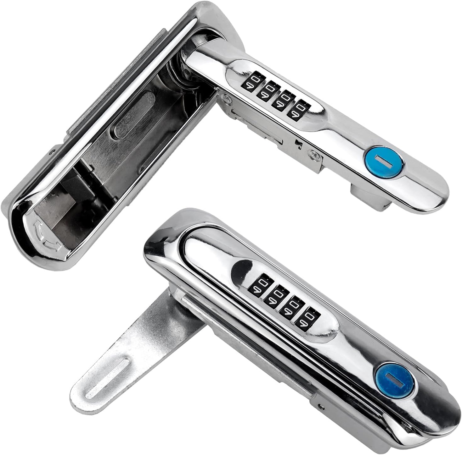 Silver Electric Cabinet Panel Pop Up Lock Combination Padlock with Keys - UTALIND Cabinet Door Cam Lock